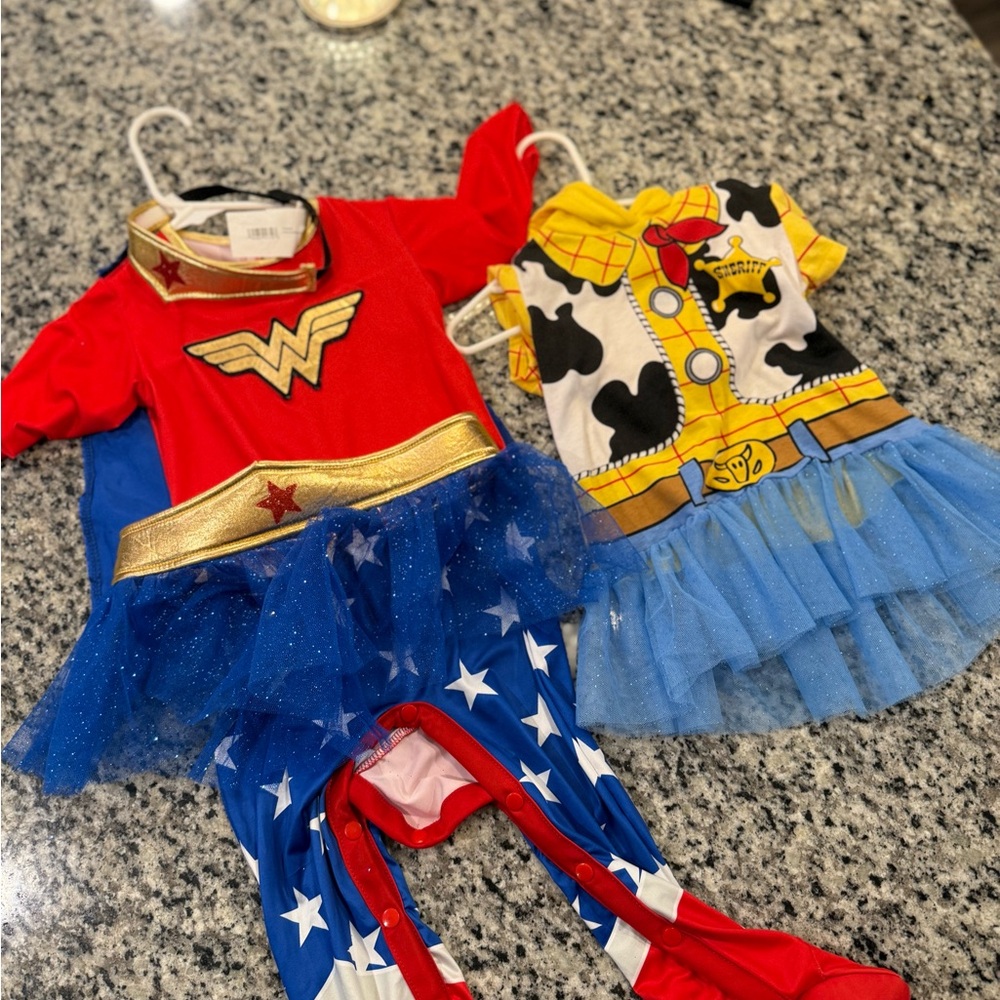 DC Superhero and Cowboy Kids Costume Set - Red, Blue, Gold